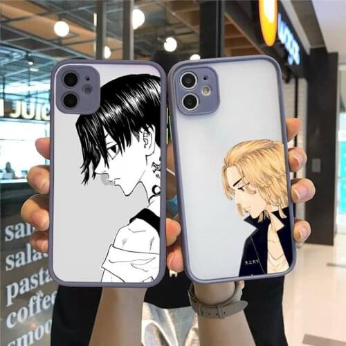Tokyo Revengers Phone Case For iPhone 12 11 Mini Pro XR XS Max 7 8 Plus X Matte transparent Gray Back Cover