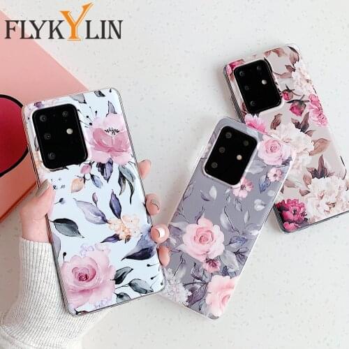 Artistic Flower Case For Samsung A51 A71 A42 A52 A72 A50 A70 S21 FE S8 S9 S10 S20 S21 Plus Note 20 Ultra Soft Silicon Back Cover