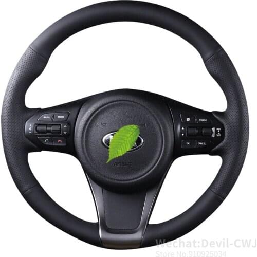 For Kia K5 steering wheel cover Premium leather hand-stitched 2014 2015 grip cover Non-Slip wear-resistant car accessories