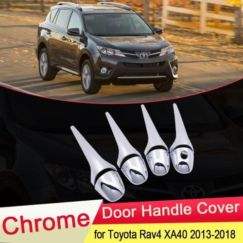 For Toyota RAV4 XA40 2013 2014 2015 2016 2017 2018 Luxurious Chrome Door Handle Cover Catch Trim Set Car Cap Accessories RaV 4