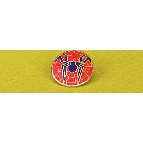 Red spider web enamel pin horror black widow brooch animal insect pin Halloween gift