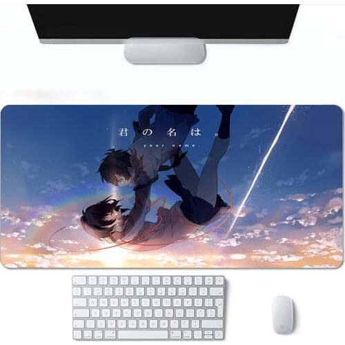 Your Name Mousepad Gamer Gaming Mouse Pad Large Anime Computer PC Accessories Laptop Padmouse Locking Edge Office Desk Table Mat