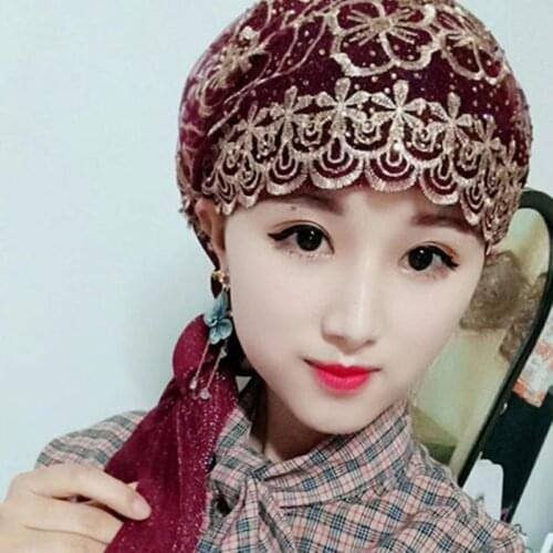 Hijabs Muslim Islamic Scarf Scarves for Woman Long Underscarf Moslima Solid Color with Bead Prayer Turbante Birthday paarty Gift