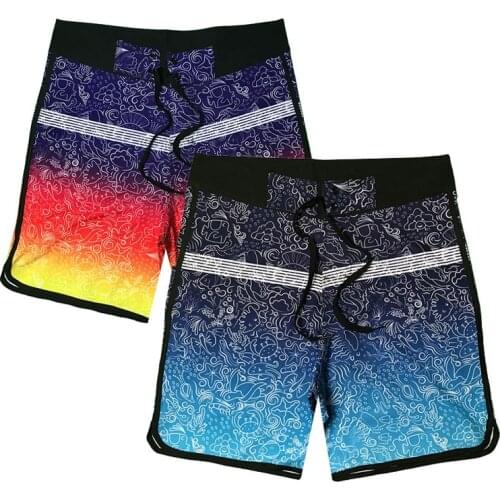 Men Swimming Shorts Quick Dry Print Bermuda Surfing Beach Pants Swimwear High Waist Strap Swim Shorts Running Training Gym Short