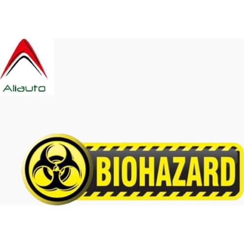 Aliauto Personality Car Sticker Biohazard Sign Accessories Reflective Creative Cover Scratch Decal PVC,11cm*3cm