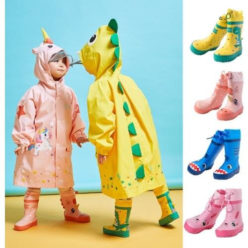 Non-slip Baby Water Shoes Unicorn Kids Rain Boots Boy Girl Waterproof Shoes New Cartoon Printed Fashion Childrens Rubber Boots