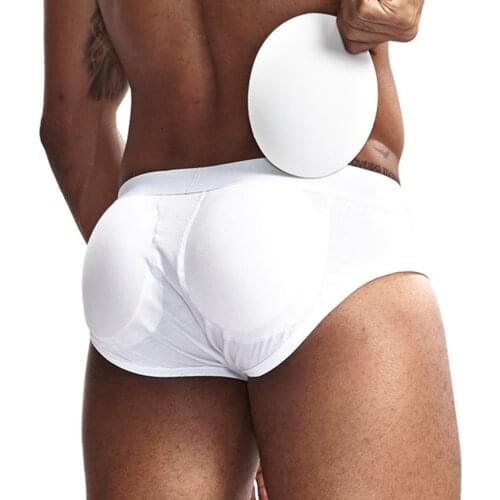 2020 New MenS Padded Boxer Brief Cotton Underwear Butt Enhancer Removable Padding For Rear Enhancement