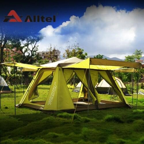 ALLTEL 360*240*180CM Automatic Tents Outdoor Camping Multi-Person Two Rooms Aluminum Alloy Rainproof Large Tienda De Campaña