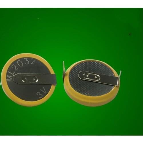 10PCS Brand new original Japan ML2032 3V 80mah rechargeable notebook motherboard battery instead of with solder feet