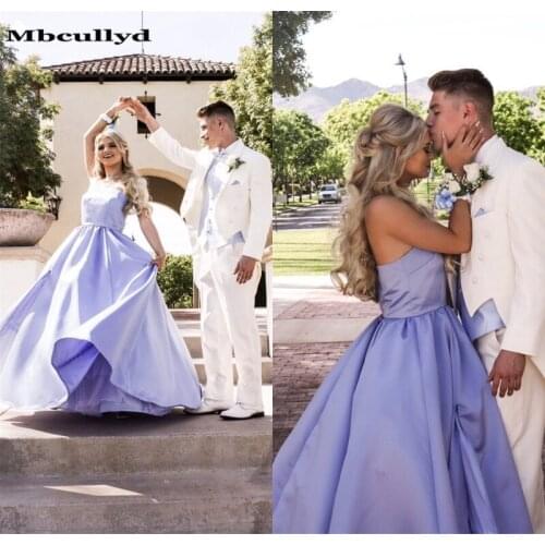 Mbcullyd Strapless Lilac Prom Dresses 2020 Long Backless Formal Gilrs Party Gowns Formal Elegant vestidos de fiesta de noche