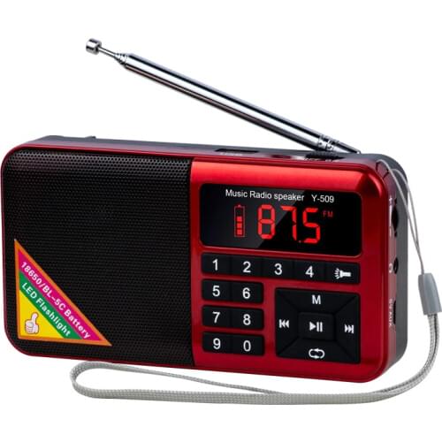 Mini Portable FM Radio Support TF Card Output U-Disk Music Play MP3 Player LED Lighting USB Speaker 70-108MHz