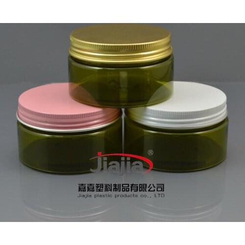 100ml Empty Container for Styling Gel Hair Wax 100g Cream PRT Jar,100g olive green PET Jar with white/gold/pink aluminum lid