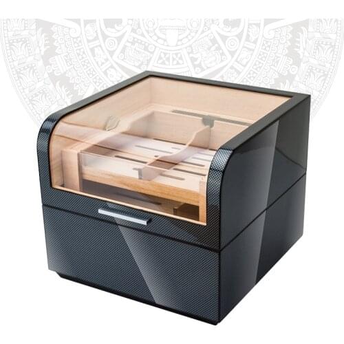 Luxury Spain Cedar Wood Humidor Cabinet Cigar Box Home Fit 100 Cigars Carbon Fiber Humidor Box Hygrometer Humidifer Humidor