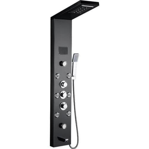 LED ligera con luz Panel cascada ducha de lluvia juego de grifera SPA chorro de masaje de bao columna de ducha grifo mezclador