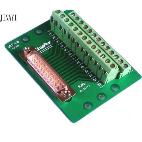 Vertical DB25 25 pins D-SUB DR-25 Male Female signals Terminal PCB Breakout 2 row Adapter Connector