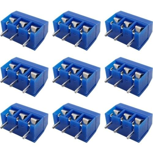ABS KF301-3P 5.0mm 3 Pin Connect Terminal Screw Terminal Connector KF301-5.0-3P PCB Mount Terminal Block Connector Blue
