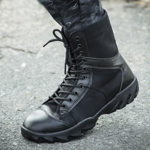 Military Black Boots Men Spring Autumn Special Forces Tactical Boots Mens Bota Militar CS Army Shoes Militares Tacticos Zapatos