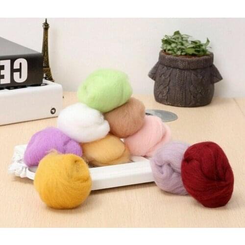 Fibre Roving Needle Super Soft Wool DIY Felting 17 Colors Set For Hand Spinning