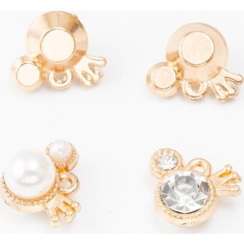 YEPENGFEI 30 PCS mouse crystal Charms Alloy jewelry Pendants for Jewelry Making DIY Handmade Craft Accessories js2160