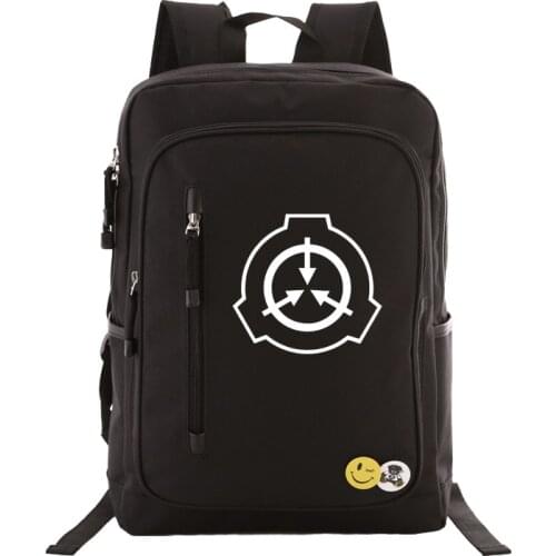 SCP Secure Contain Protect Backpack Bag Zipper Pocket Bag Men Women BookBag Student School Travel Laptop Bag Mochila Badge