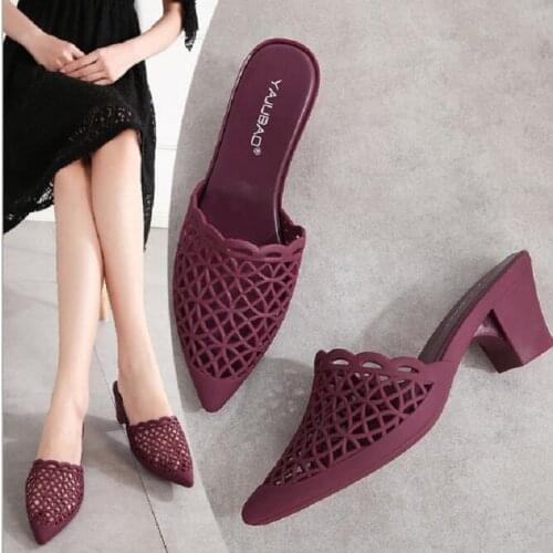 2019 New Summer Outside Rome Women Beach Slippers Hollow Out Pointed Toe Gladiator Female Sandals Ladies Jelly Shoes 20190823