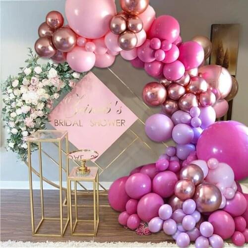 105pcs Balloon Arch Garland Rose Gold Chorme Metallic Balloons Pink Globos Happy Birthday Party Decorations Wedding Baby Shower