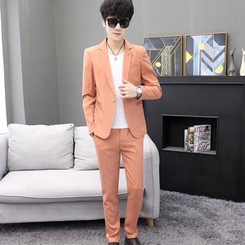 One Button 2 Piece Light Slim Fit Men Formal Suit Custom Simple Groom Wedding Tuxedo Slim Fit Prom Wedding Men Suit With Pants