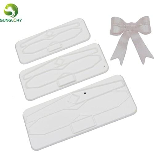 3PCS/SET Plastic Fondant Large Bows Mold For Cake Decoration Bowknot Plunger Cookie Cutter DIY Bowknot Ties Mold Baking Tools