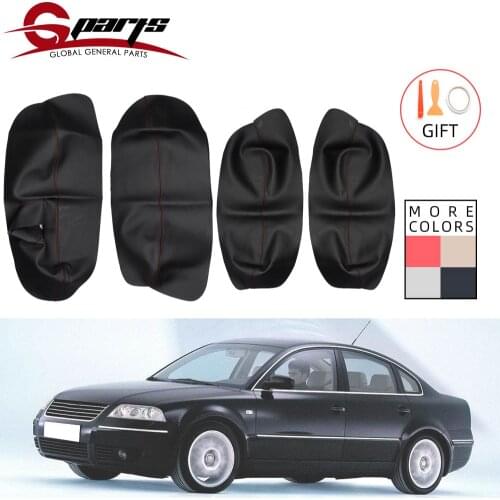 4pcs Car Microfiber Leather Door Armrest Panel Cover Protective Trim For VW Passat B5 1998 1999 2000 2001 2002 2003 2004 2005