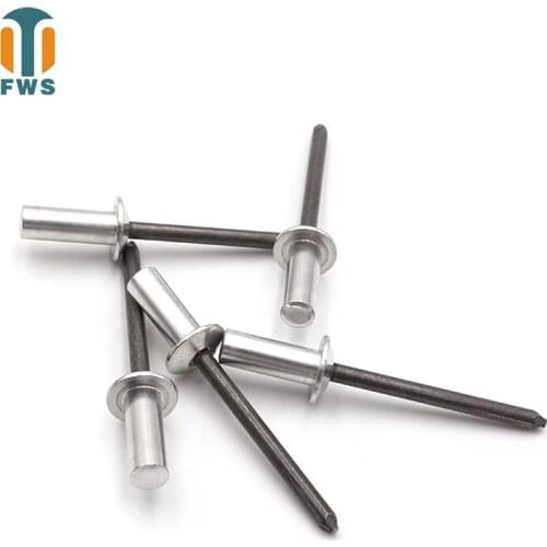 50 PCS M3 6-12mm DIN EN ISO 15973 GB /T 12615.1 Aluminum Steel Closed End Blind Rivets With Break Pull Mandrel Protruding Head