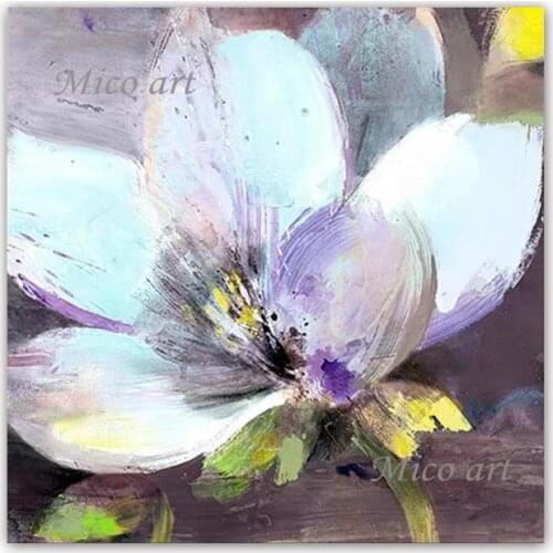 Abstract Lotus Flower Paintings Artwork Canvas Handmade Oil Painting New Design Wall Hangings Unframed Home Wall Decoration Art
