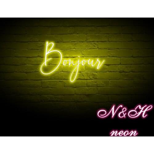 Bonjour Custom Neon Sign ,Neon Sign Business,Neon Night Light, Neon Logo, Neon Lamp,Neon Sign Art,Neon Wall Light
