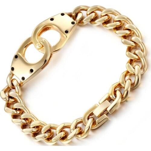 Fashion Handcuff design Bracelet Stainless Steel Mens Bracelet Jewelry Bling Best selling 19mm 8.5