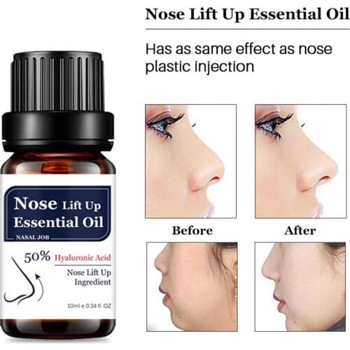 Pure Essential Oils Nose Lift Up Massage Oil Tightening Beautiful Narrow Nose Care Essence Facial Skin Shaping Oil 10ML