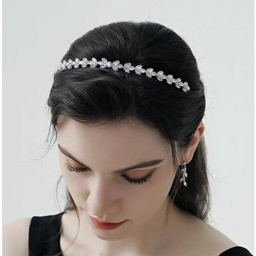 European and American shiny zirconium stone with womens hair jewelry crown wedding bride hair jewelry party headdress gift