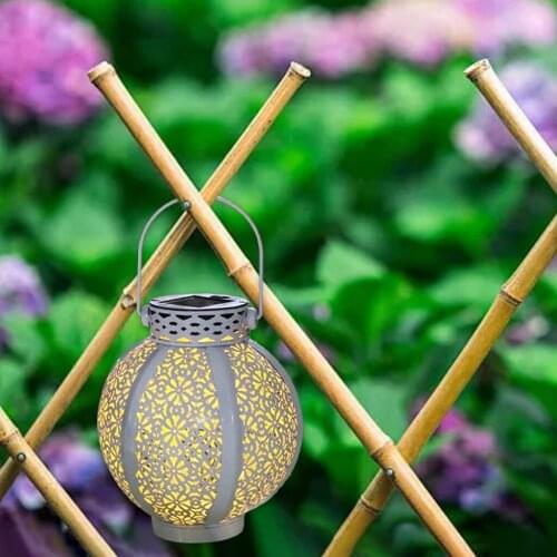2 Pack Retro Solar Lanterns Light Waterproof Outdoor Solar Projector Lamp Pendant Garden Decor Lights Landscape Decorative