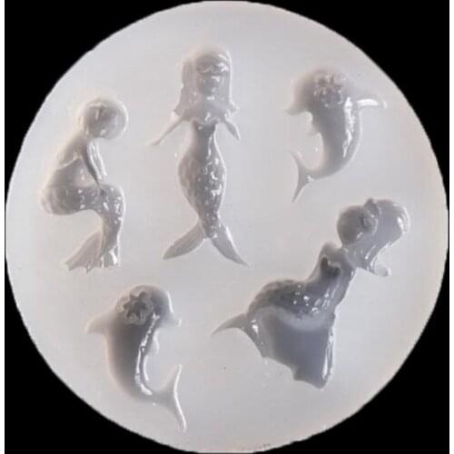 UV Resin Liquid Silicone Mold Mermaid Shape Resin Mold Molds For DIY Pendant Charms Making Jewelry Finding Accessories