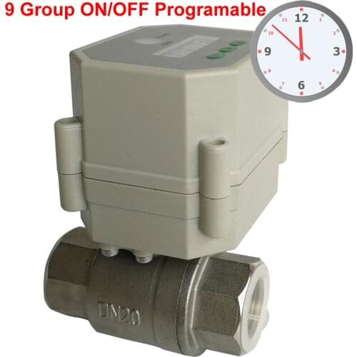 3/4'' Clock Timer control valve,110V-240VAC Timer Controlled motorized Valve with 9 group programing