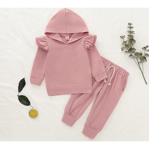 Infant Toddler Baby Girl Boy Clothes Set Cute Casual Solid Tops Pants Two-Piece Set Spring Autumn Newborn Girl Clothing Outfits