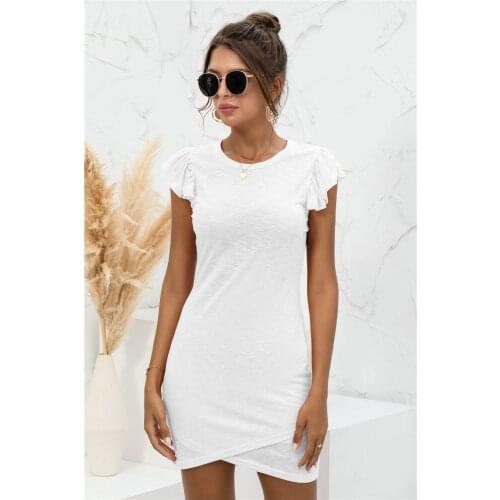 Summer Dress Women Robe Femme Solid Color Pencil Dresses Irregular Slim Hips Mini Dress For Woman Clothing 2021 Vestido De Mujer