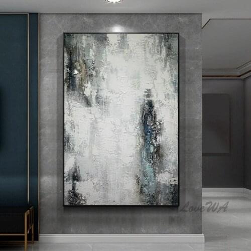 Original Handmade Texture Large Size Home Decor Oil Painting Simple Wall Hanging Abstract Unframed Canvas Art Picture Craft