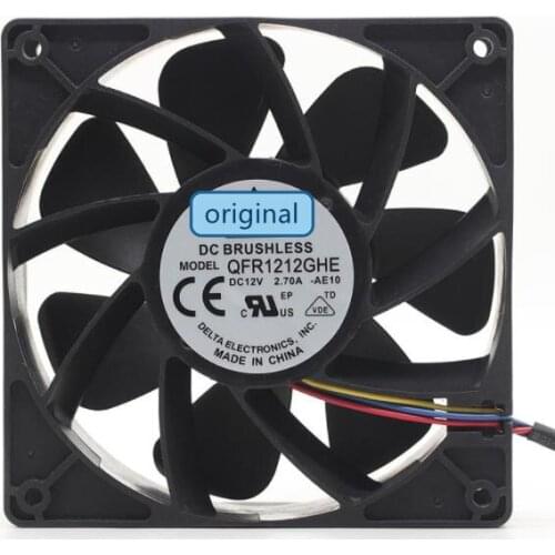 Original QFR1212GHE 4P 12V 2.7A 12038 Server cooling fan 74Y5220 120*120*38mm