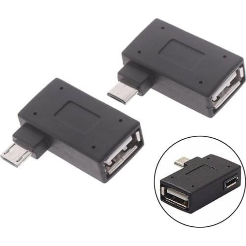 Micro Adapter USB 2.0 Female To Male Micro OTG Power Supply Port 90 Degree Right Angled USB OTG Adapters