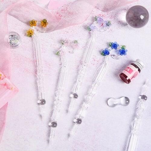 Magic Cherry Handmade Crystal Glass Dip Pen Glaze Chinese Style Gift Set