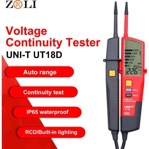 Voltage and Continuity Testers UNI-T UT18C UT18D Handheld Waterproof electric pen RCD Test Polarity Detection On-Off Test LCD