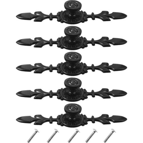 Zinc alloy wardrobe door cabinet drawer single hole black furniture black handle 5 Pack