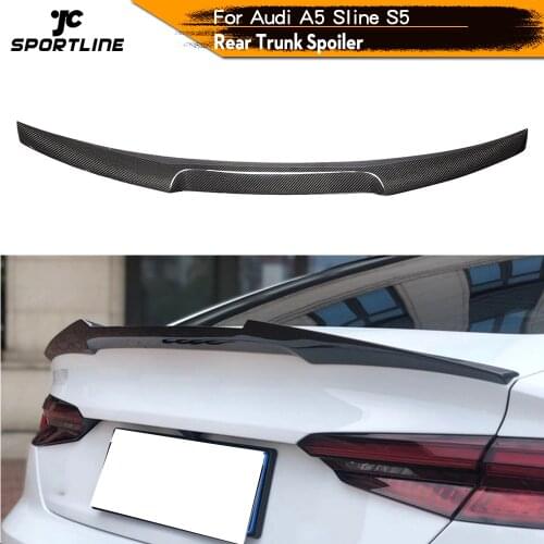 Rear Trunk Spoiler Boot Lip Wing Spoiler For Audi A5 Sline S5 Sedan 2017 - 2019 Carbon Fiber