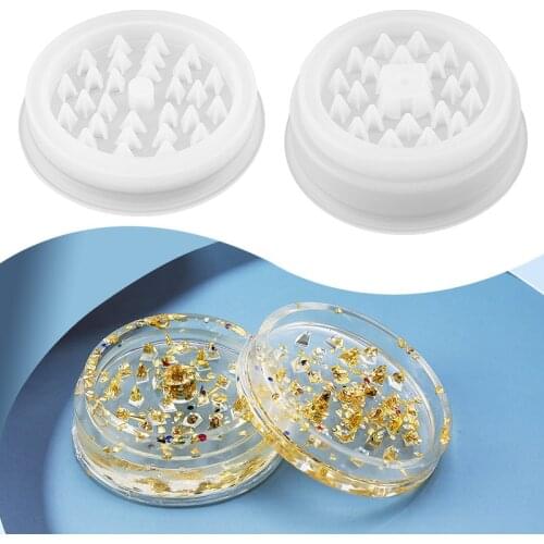 Herb Grinder Mold Epoxy Resin Mold Tobacco Grinder Leaf Herbal Herb Smoke Spice Crusher Silicone Mold for Resin DIY Crafts