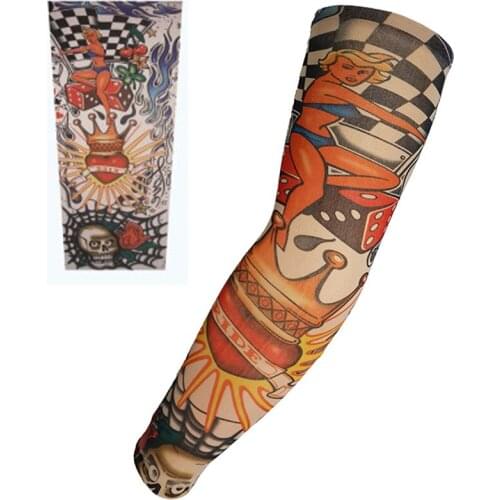 3D Tattoo Outdoor Cycling Sleeves Printed UV Protection MTB Bike Bicycle Compression Sleeves Arm Protection