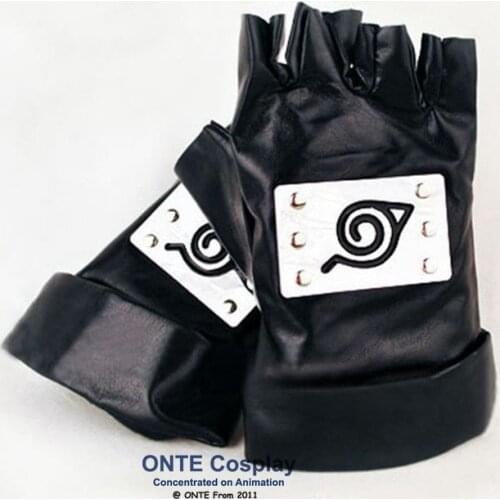 Japan Anime Naruto Cosplay Kakashi Pu Gloves / Black Mittens Gloves or Halloween Winter Warm Handwear